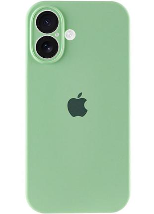 Чехол silicone case full camera protective (aa) для apple iphone 16 plus (6.7") зеленый / pistachio 5