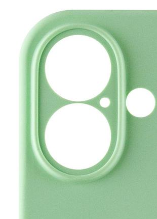 Чехол silicone case full camera protective (aa) для apple iphone 16 plus (6.7") зеленый / pistachio 6