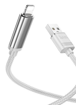 Дата кабель hoco u127 power usb to lightning (1.2m) silver / gray 3