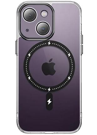 Чехол tpu+pc colorful with magsafe для apple iphone 14 (6.1") black