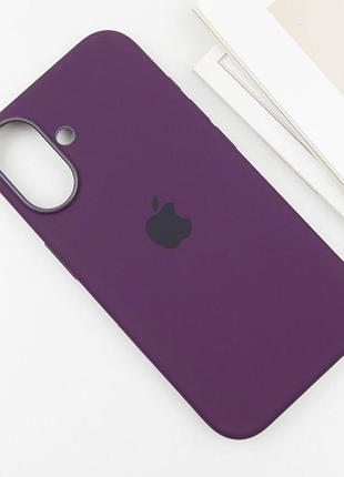 Чехол silicone case (aaa) with magsafe and animation (button) для apple iphone 16 plus (6.7") plum 4