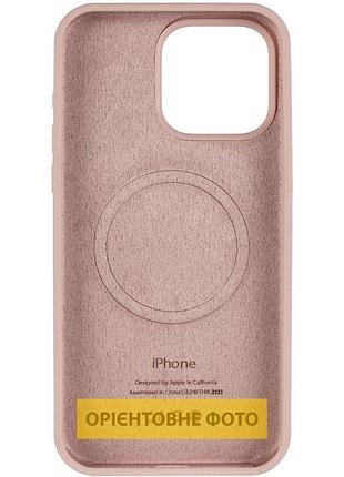 Чохол silicone case (aa) logo with magsafe для apple iphone 16e (6.1") рожевий / pink sand 3