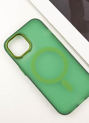 Чехол tpu+pc lily with magsafe для apple iphone 15 (6.1") army green