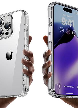 Чехол tpu+pc multi-color для apple iphone 15 pro (6.1") clear