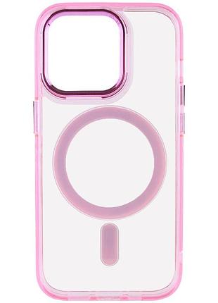 Чохол tpu iris with magsafe для apple iphone 13 pro max (6.7") рожевий