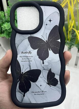 Чехол tpu cloudy pictures для apple iphone 14 pro max (6.7") butterflies
