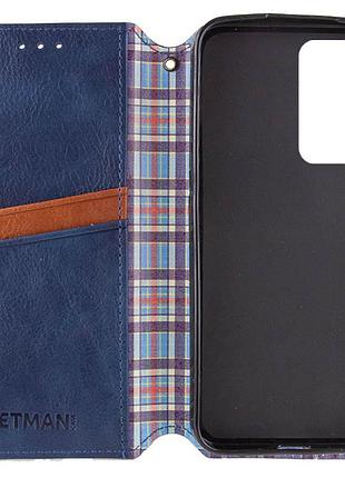 Кожаный чехол-книжка getman cubic (pu) для xiaomi redmi note 14 5g синий