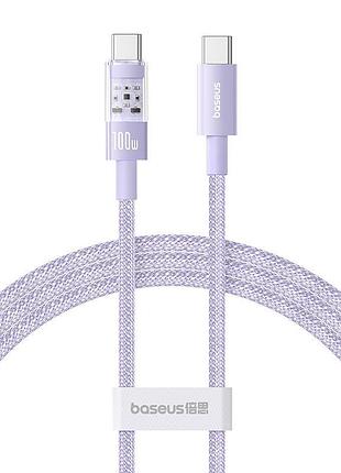 Дата кабель baseus gem fast charging type-c to type-c 100w (1m) (p10373000111) nebula purple
