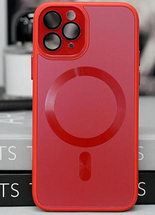 Чехол tpu+glass sapphire midnight with magsafe для apple iphone 13 pro (6.1") красный / red
