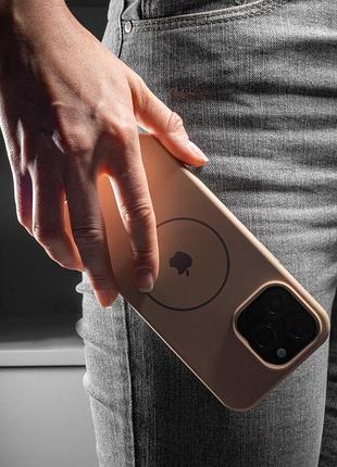 Чехол silicone case full protective (aa) v2 with magsafe для apple iphone 16e (6.1") розовый / pink sand