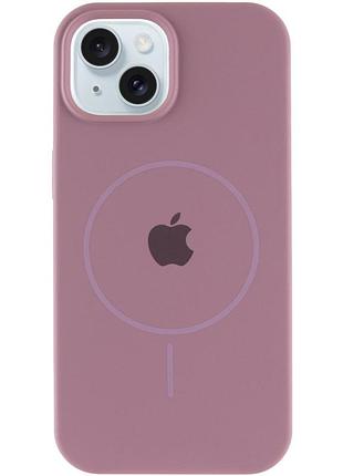 Чехол silicone case full protective (aa) with magsafe для apple iphone 15 plus (6.7") лиловый / lilac pride 2