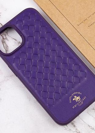 Кожаный чехол polo santa barbara для apple iphone 14 plus (6.7") purple