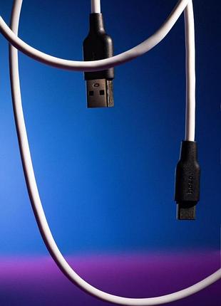 Дата кабель hoco x21 plus silicone type-c cable (2m) черный / белый