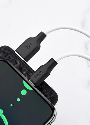 Дата кабель hoco x21 plus silicone type-c cable (2m) чорний / білий 3
