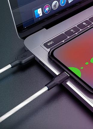 Дата кабель hoco x21 plus silicone type-c cable (2m) чорний / білий 5