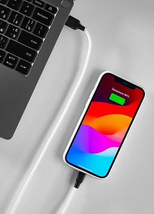 Дата кабель hoco x21 plus silicone type-c cable (2m) чорний / білий 7