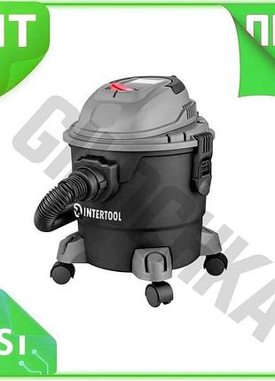 Ve промышленный пылесос intertool 1000вт new version 15л для уборки строительного мусора и пыли очисти n6w_ver
