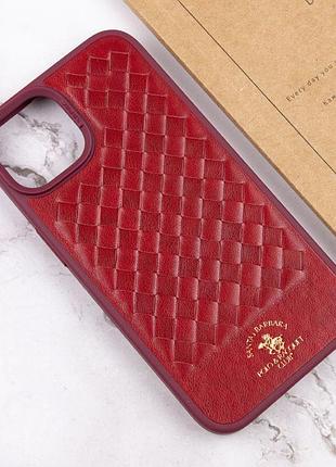 Кожаный чехол polo santa barbara для apple iphone 14 plus (6.7") red