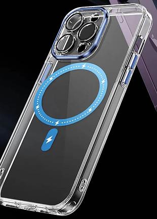 Чохол tpu+pc colorful with magsafe для apple iphone 13 pro (6.1") blue