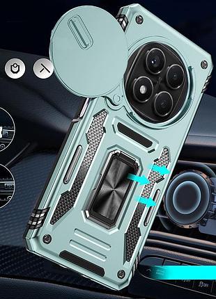 Ударостійкий чохол camshield army ring для xiaomi redmi note 14 pro 4g/5g / poco x7 зелений / light green