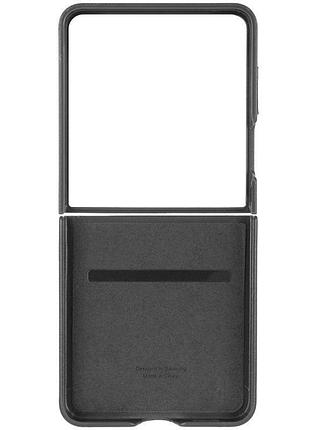 Кожаный чехол leather case (aaa) для samsung galaxy z flip7 black