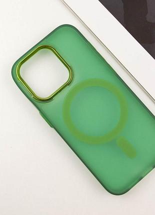 Чохол tpu+pc lily with magsafe для apple iphone 13 pro (6.1") army green
