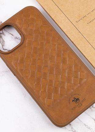 Кожаный чехол polo santa barbara для apple iphone 14 plus (6.7") brown