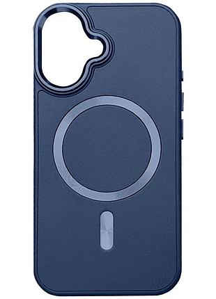 Шкіряний чохол snapcase with magsafe для apple iphone 16 (6.1") dark blue
