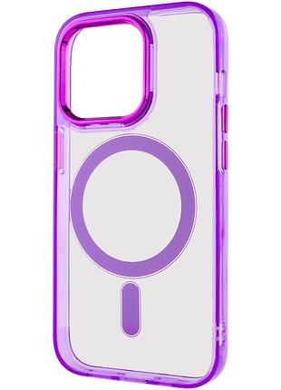 Чехол tpu iris with magsafe для apple iphone 13 pro max (6.7") фиолетовый 3