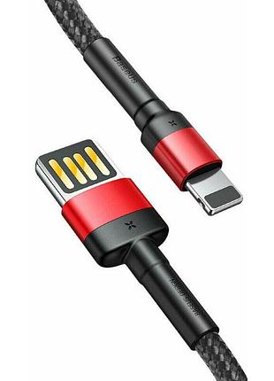 Дата кабель baseus cafule lightning cable special edition 2.4a (1m) (calklf-g) черный / красный 4