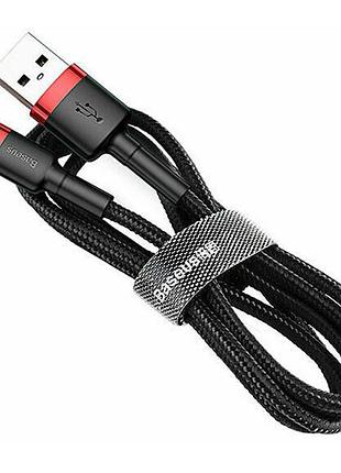 Дата кабель baseus cafule lightning cable special edition 2.4a (1m) (calklf-g) черный / красный 5