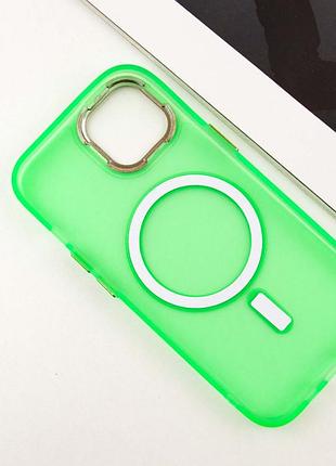 Чехол tpu+pc lily with magsafe для apple iphone 15 (6.1") neon green