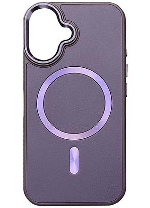 Кожаный чехол snapcase with magsafe для apple iphone 16 (6.1") dark purple