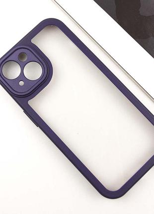 Tpu чехол transparent + colour 1,5mm для apple iphone 14 (6.1") purple