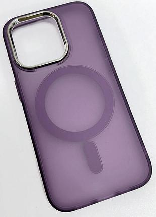 Чохол tpu+pc lily with magsafe для apple iphone 14 pro (6.1") deep purple