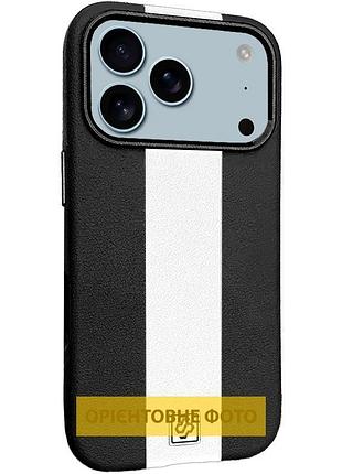 Шкіряний чохол rally with magsafe для apple iphone 17 (6.3") black / white