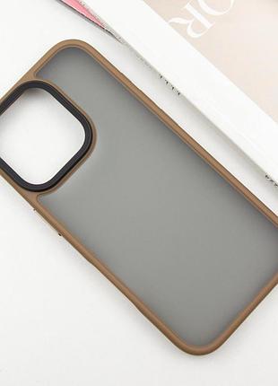Tpu+pc чехол metal buttons для apple iphone 16 pro (6.3") золотой