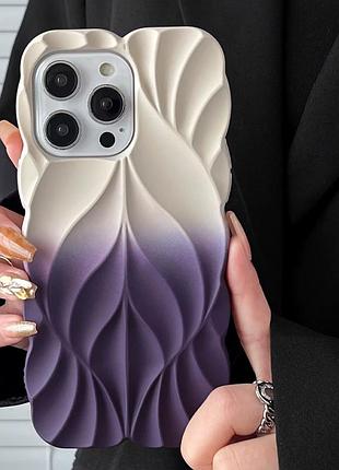 Tpu чохол leaf для apple iphone 15 pro (6.1") white / purple