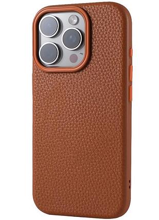 Чехол syndee with magsafe для apple iphone 16e (6.1") golden brown
