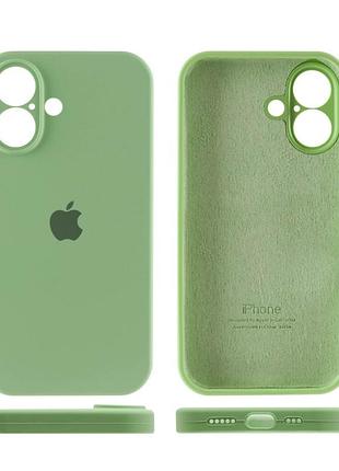 Чехол silicone case full camera protective (aa) для apple iphone 16 plus (6.7") мятный / mint 3