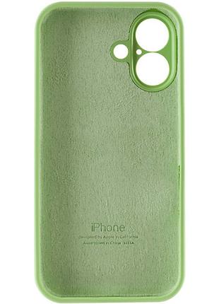 Чехол silicone case full camera protective (aa) для apple iphone 16 plus (6.7") мятный / mint 7