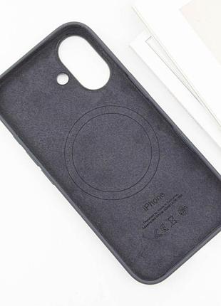 Чехол silicone case (aaa) with magsafe and animation (button) для apple iphone 16 (6.1") black 6