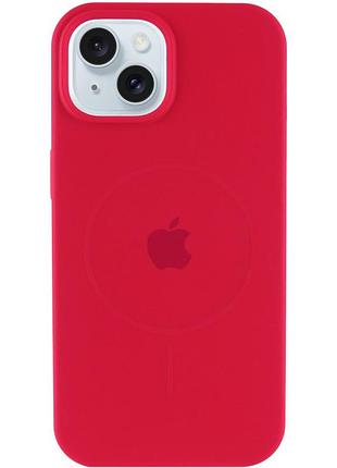 Чохол silicone case full protective (aa) with magsafe для apple iphone 15 plus (6.7") червоний / deep red 2