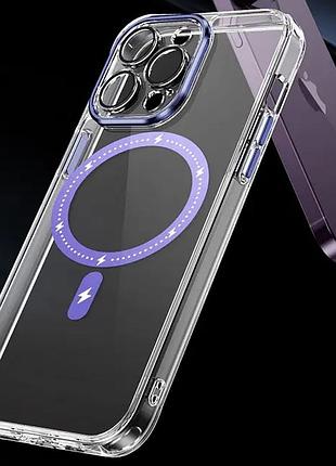 Чохол tpu+pc colorful with magsafe для apple iphone 13 pro (6.1") purple