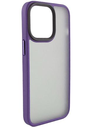 Tpu+pc чохол metal buttons для apple iphone 13 pro max (6.7") темно-фіолетовий 2
