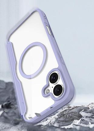 Чехол-книжка dux ducis skin x pro with magsafe для apple iphone 16 (6.1") purple