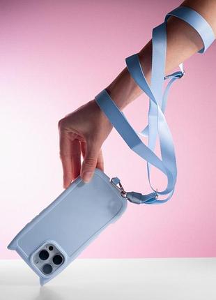 Чехол tpu getman cat with straps для apple iphone 15 (6.1") blue