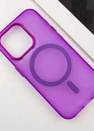 Чехол tpu+pc lily with magsafe для apple iphone 15 pro (6.1") purple
