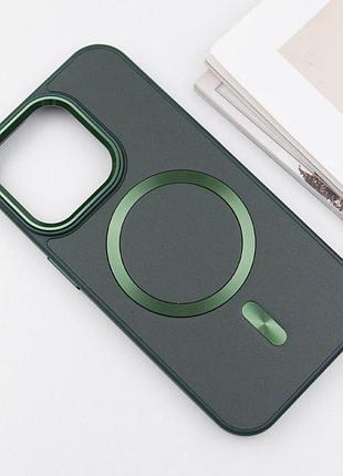 Кожаный чехол snapcase with magsafe для apple iphone 16 pro max (6.9") green