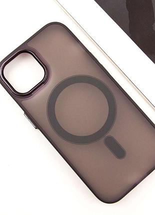Чехол tpu+pc lily with magsafe для apple iphone 15 (6.1") dark purple